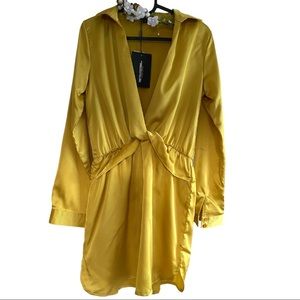PrettyLittleThing satin silk shirt dress